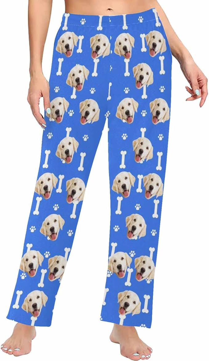 Custom Face Pajamas Pants Personalized Nightwear Bottoms for Women XS-XXL
