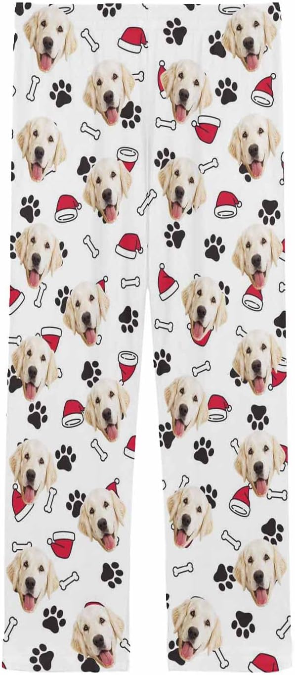 MyPupSocks Custom Pet Face Pajamas Pants Photo Pajama Bottoms for Men S-XXL