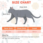 SCENEREAL Cat Harness and Leash Set Escape Proof with Airtag Holder, Adjustable Kitten Big Cats Vest Harness for Walking Outdoor Indoor, Spring Summer Holiday Strip for Cats Boys Girls
