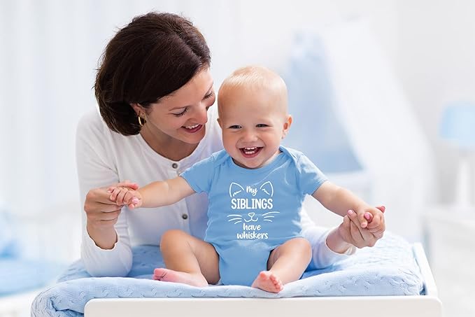 AW Fashions My Siblings Have Whiskers Baby Bodysuit Funny Cute Infant Outfit Romper Clothing Boys Girls
