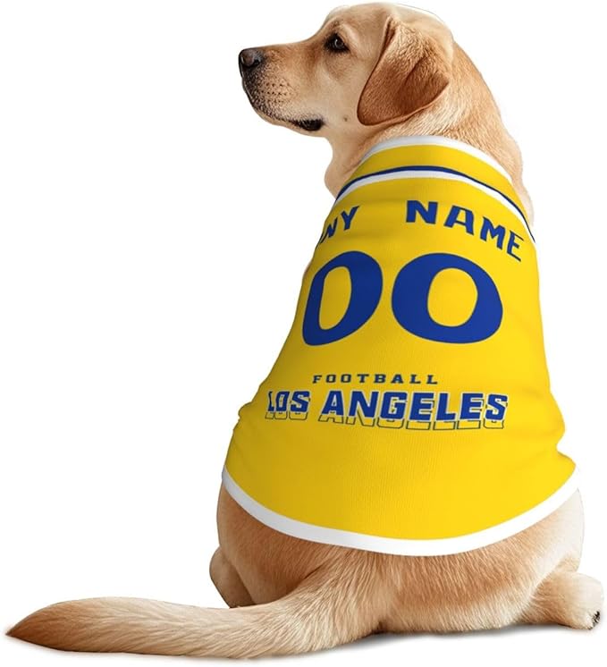 Los Angeles Custom Pet Jersey Dog Clothes Jersey Various Sizes Customized Any Name & Number for Small & Middle and Big Dogs