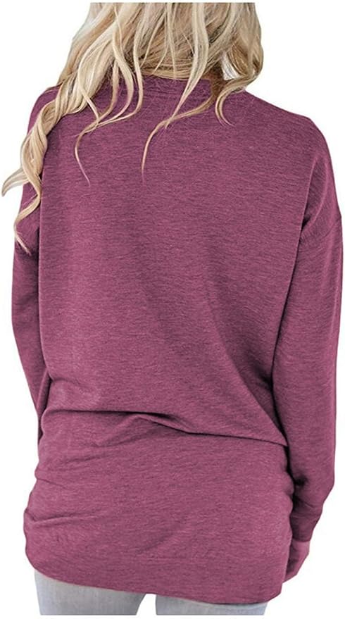 Akihoo Womens Casual Long Sleeve Tunic Tops Crew Neck Shirt Blouses