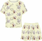 Custom Short Pajamas Set with Face Photo Women‘s Sleepwear Tee Personalized PJ Short Loungewear Set fot Her