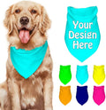 Dog Bandanas Custom Boy and Girl Dogs Scarf Add Your Design Personalized Pet Scarfs with Picture Image Text Customized Head Scarf for Small Medium Large Dogs Cats, Cyan