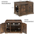 unipaws Cat Litter Box Enclosure Furniture, Dog Proof Hidden Litter Box Cover, Cabinet for Large Cat,Hideaway Kitty House, Rustic