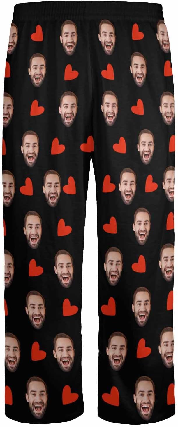 Personalized Face Pajama Pants for Men Women Custom Photo Printed Pajamas Bottoms Trousers Gift for Christmas Birthday