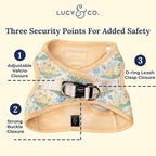 Lucy & Co. Sunshine and Daffodils Step-in Cat Harness and Leash Set Bundle, Reflective, Breathable & Adjustable Harness for Cats, Kittens & Small Dogs, Lightweight & Secure - X-Small