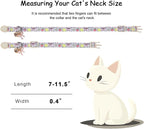 2 Pack Sweet Girly Cat Collars - Elegent Bow Breakaway Cat Collar with Bell & Matching Pendant, Adjustable Spring Summer Pink Purple Kitten Collars for Girl Cats
