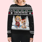 Wrappiness A Girl And Her Dog Christmas Sweatshirt - Cozy Unisex Fit Custom Shirt - Cute for Women Pet Lovers