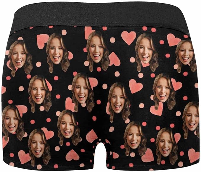 M YESCUSTOM Custom Faces Funny Short Briefs Gift for Husband Underwear