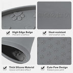 Dog Food Mat for Food and Water, Waterproof Pet Food Mat with Edges, Nonslip Dog Feeding Mat for Protecting Floors (1Pack Grey)