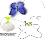 ALL FOR PAWS Interactive Butterfly Cat Toy, Automatic Cat Butterfly Wand Toys for Kitty, Electric Fluttering Butterfly Cat Teaser Toy for Indoor Cats