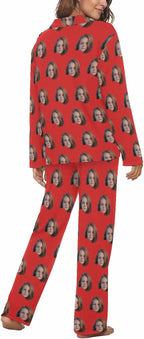 MyPupSocks Custom Face Pajamas for Women Set, Personalized Photo Long Sleepwear XS-XXL