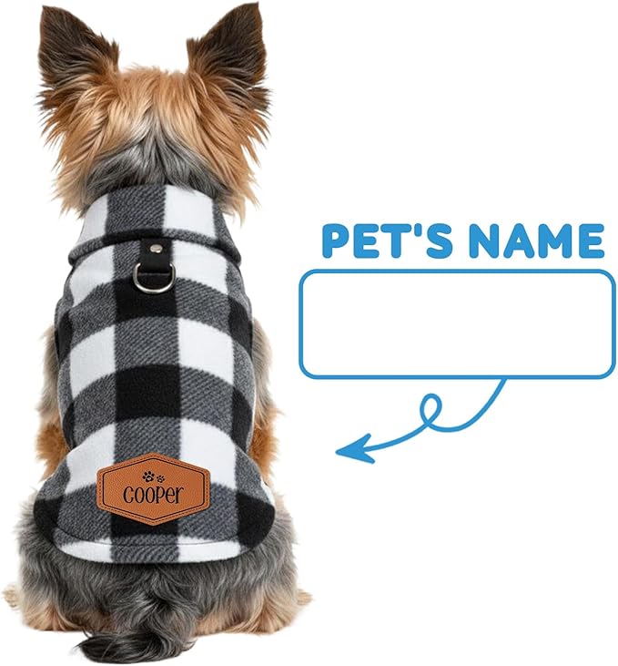 Personalized Fleece Dog Sweater with Name Custom Pullover Winter Clothes for Dogs Cats Soft Pet Clothes for Small Medium Large Dog Christmas Birthday Gifts for Pet Lover