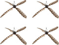 Cat Wand Toys Interactive for Indoor Cats, 4PC 4-Blade Feather Propeller Refills (Wild-Style Brown)