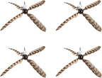 Cat Wand Toys Interactive for Indoor Cats, 4PC 4-Blade Feather Propeller Refills (Wild-Style Brown)