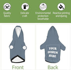 Personalized Chihuahua Dog Hoodie, Custom Pet Warm Sweatshirt Costume with Name Number Photo, Customize ID Clothes for Pupppy Kitten Dogs Cats, SlateGray, S