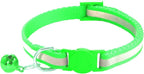 2 Pack Breakaway Cat Collars with Bells, Reflective Design and Claw Print Design, Safety Buckle Kitten Collars Adjustable from 7.5 to 12.5 Inches (Green)