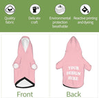 Personalized Dog Hoodie, Custom Dog Costumes for Small Dogs, Holiday Happy Dog Clothes Football Pet Shirt Sweater with Name Number for Girl/Boy Cats/Kitten, Pink, XS