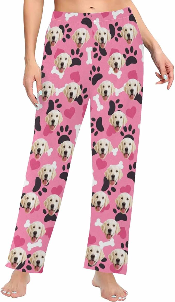 Custom Face Pajamas Pants Personalized Nightwear Bottoms for Women XS-XXL