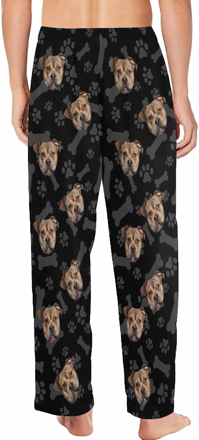 MyPupSocks Custom Pet Face Pajamas Pants Photo Pajama Bottoms for Men S-XXL