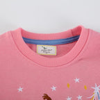 Toddler Baby Girls Cotton Sweater, Long Sleeve Crewneck Sweatshirt Pullover Kids Warm Clothing for Fall Winter