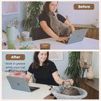 Cat Desk Bed – 180° Rotating & Adjustable Cat Hammock, 2 Washable Covers, Supports 40 lbs, Non-Slip Clamp, Soft Faux Fur, Space-Saving Design for Home Office, Remote Workers, Gamers