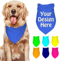 Personalized Dog Scarf Add Your Design Custom Dog Bandanas with Photo Name Text Image Customized Triangular Head Scarf Gifts for Small Medium Large Dogs Cats Pets, RoyalBlue
