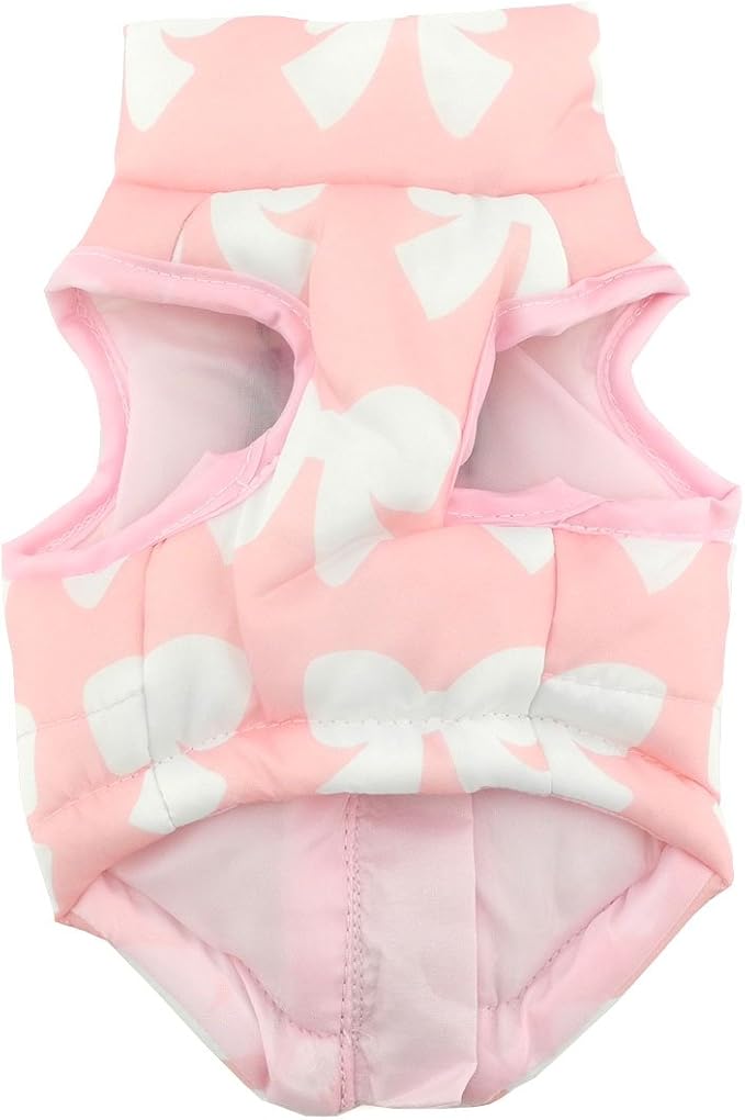 SMALLLEE_Lucky_Store New Various Pet Cat Dog Soft Padded Vest Harness Small Dog Clothes Pink Bow, Model: BFL049-Pink-L, L(Chest 17.7" Back 15.0")