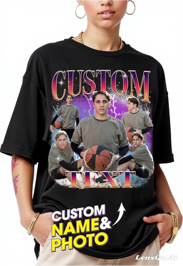 NAZENTI Custom Valentine Shirt Gifts for Boyfriend, Customized Bootleg Rap Tee