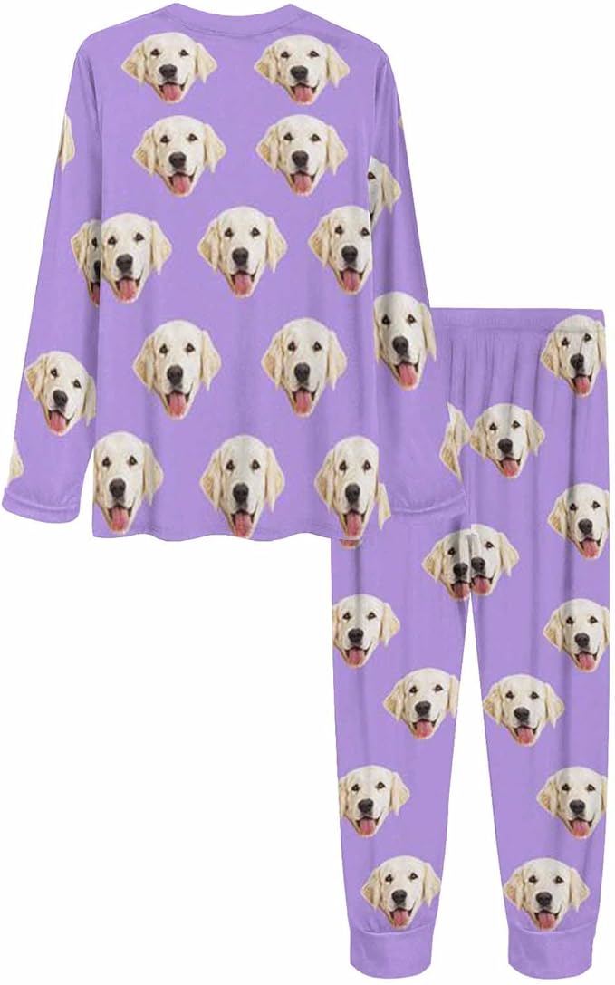 MyPupSocks Custom Face Pajamas Sets for Women, Personalized Photo Sleepwear XS-XXL