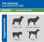 Coolaroo Original Elevated Dog Bed - Breathable Off-The-Ground Pet Bed with Cooling Fabric, Joint Relief & Moisture-Resistant Fabric, 100% Recyclable, Easy Clean, Aquatic Blue, Medium