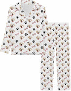 MyPupSocks Custom Face Pajamas for Women Set, Personalized Photo Long Sleepwear XS-XXL
