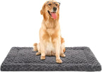 Washable Dog Bed Mat Ultra Soft Dog Crate Pad Comfy Fluffy Pet Kennel Beds Dog Sleeping Mattress for Large Jumbo Medium Small Dogs, 41 x 27 Inch, Gray