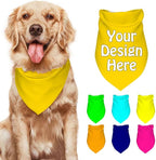 Dog Bandanas Custom Boy and Girl Dogs Scarf Add Your Design Personalized Pet Scarfs with Picture Image Text Customized Head Scarf for Small Medium Large Dogs Cats, Gold