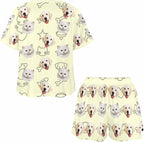 Custom Short Pajamas Set with Face Photo Women‘s Sleepwear Tee Personalized PJ Short Loungewear Set fot Her