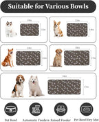 MontVoo Dog Food Mat-Pet Feeding Mat for Food and Water-No Stains Quick Dry Dispenser Cat Bowl Mat for Messy Drinkers(12"X19" Brown)