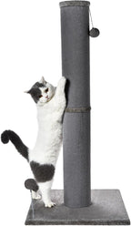 Cat Craft Cat Scratching Post Carpet Scratching Post 41" for Indoor Cats, Tall Cat Scratch Post, Carpet Cat Scratcher with Replaceable Toys, Sturdy Base, Large, Gray