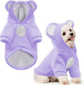 Small Dog Hoodie Soft Warm Fleece Fall Winter Dog Clothes Cute Puppy Sweaters Cat Coat Funny Blank Pullover Doggy Hooded Sweatshirts for Small Dogs Chihuahua Costumes Kitten Outfits(Purple,S)