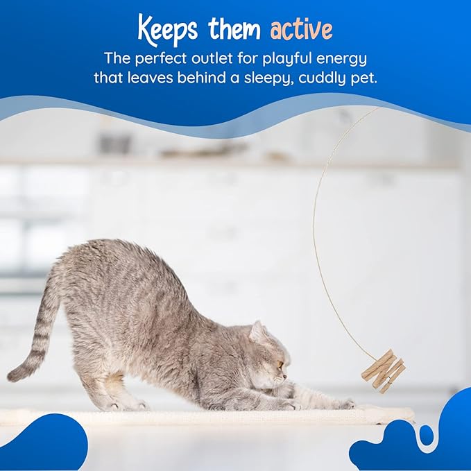 Cat Dancer Interactive Cat Toy - Fun and Fitness for Your Furry Friend - Engaging Paper Roll Attached with 30 Inches Flexible Spring Steel Wire for Playful Cats – 2 Pack
