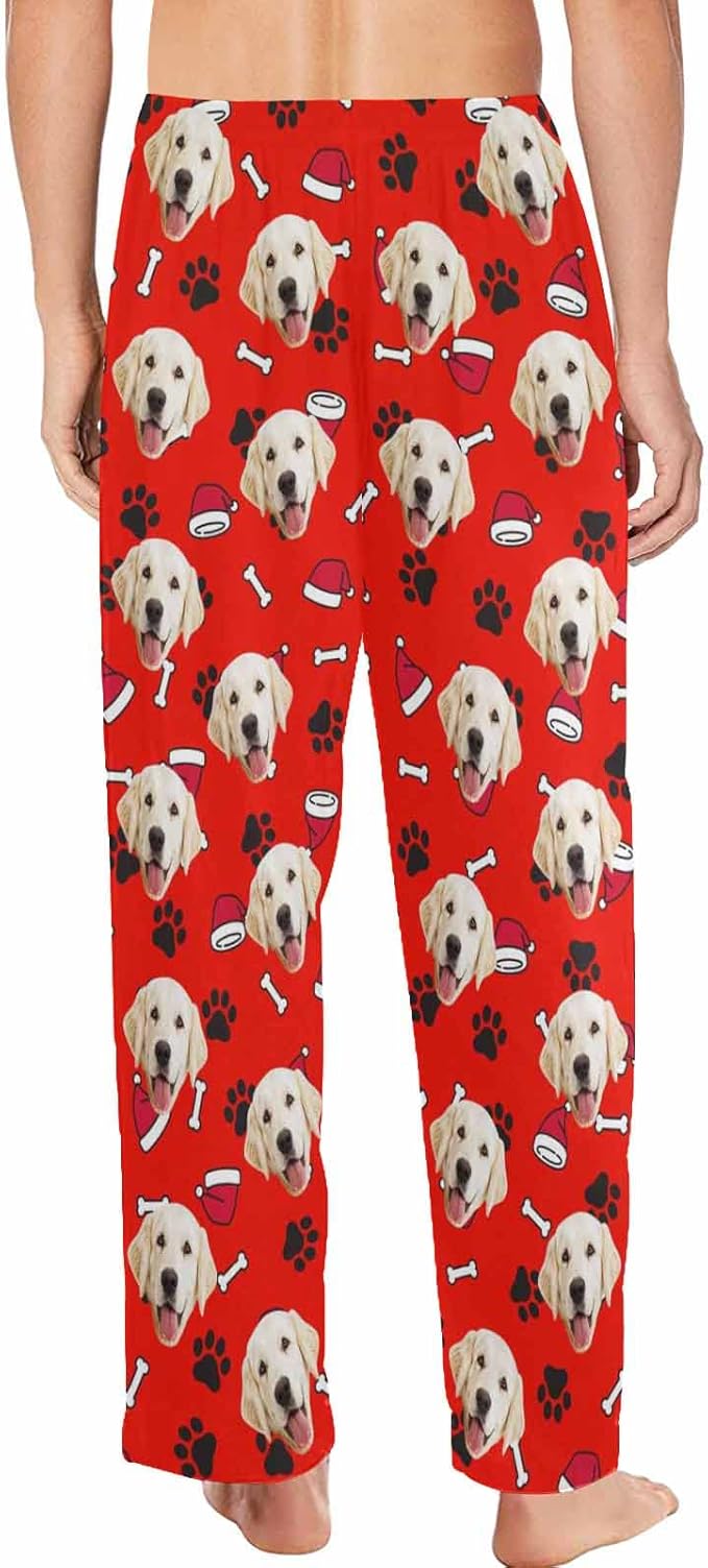 MyPupSocks Custom Pet Face Pajamas Pants Photo Pajama Bottoms for Men S-XXL
