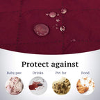 H.VERSAILTEX Sofa Slipcover for Dogs/Cats/Pets Sofa Cover Quilted Furniture Protector with Non Slip Elastic Strap Water Resistant Sofa Covers Couch Covers Seat Width to 66" (Sofa, Red/Tan)