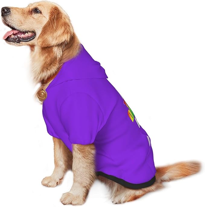 Personalized Pet Sweatshirt, Custom Dog Hooded with Pocket, Customize Hoodies for Dogs, Puppy, M, Blue-Green