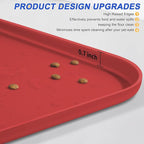 Silicone Pet Feeding Mat with Raised Edge for Food and Water, Dog Bowl Mats, Cat Bowls Placemat with High Lip for Floor Waterproof, Rubber Tray for Cats and Dogs 19 x 12 x0.7 Red