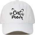 CORIRESHA Cat Mom Baseball Cap Washed Denim Cotton Adjustable Unisex Hat