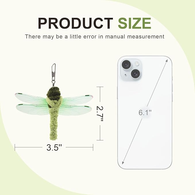 SONGWAY Insect Cat Toy Refills - 10 Pieces Dragonfly Toy Replacements for Indoor Cats, Interactive Cat Toy Wand Attachments