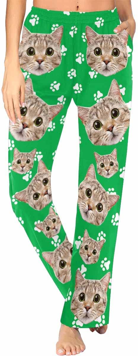 FunStudio Personalized Pajama Pants for Women Custom Photo Face Printed Pajama Bottoms with Pockets