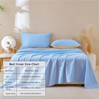 DUJUIKE Waterproof Bed Cover for Dog and Cats,Pet Hair Resistant Bed Sheet Cover, Protective Bed Liner Cover with 100% Waterproof Breathable Thin Fabric (Sky Blue, Super King 90 * 118 inch)