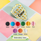 Personalized Dog Bandana Embroidered Name Custom Neckwear Dog Scarf Triangle Bibs Kerchief Pet Costume Accessories for Small Medium Large Dogs Cats Pets Birthday Gift Fresh Fruit Series