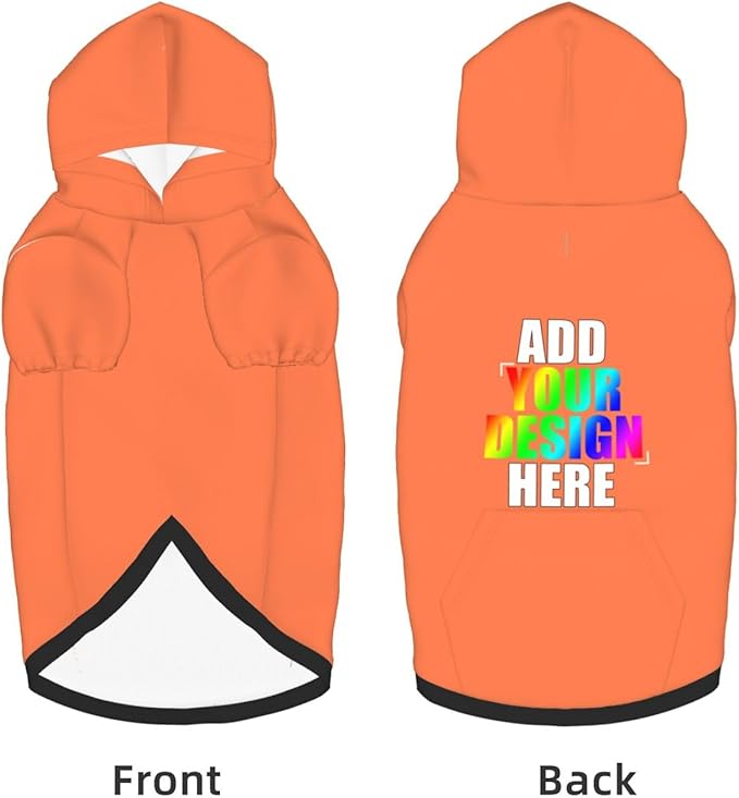 Personalized Pet Sweatshirt, Custom Dog Hooded with Pocket, Customize Hoodies for Dogs, Puppy, L, Chocolate